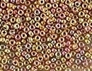 Image Seed Beads Miyuki Seed size 15 24kt gold iris metallic iridescent