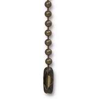 Image stainless steel 2.4mm, 30 inch ball chain with clasp antique brass
