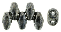 Image Seed Beads Czech MiniDuo 2 x 4mm hematite metallic