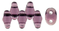 Image Seed Beads Czech MiniDuo 2 x 4mm medium amethyst transparent