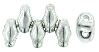 Image Seed Beads Czech MiniDuo 2 x 4mm silver metallic