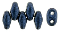 Image Seed Beads Czech MiniDuo 2 x 4mm dark blue metallic suede