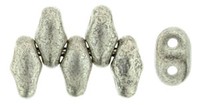 Image Seed Beads Czech MiniDuo 2 x 4mm antique silver metallic