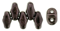 Image Seed Beads Czech MiniDuo 2 x 4mm amethyst metallic