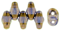 Image Seed Beads Czech MiniDuo 2 x 4mm crystal bronze transparent with finish