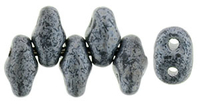 Image Seed Beads Czech MiniDuo 2 x 4mm hematite matte metallic