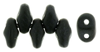Image Seed Beads Czech MiniDuo 2 x 4mm jet matte opaque matte