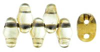 Image Seed Beads Czech MiniDuo 2 x 4mm crystal twilight transparent