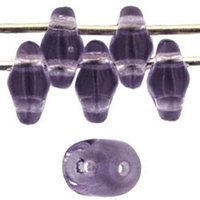 Image Seed Beads Czech SuperDuo 2 x 5mm light tanzanite transparent