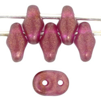 Image Seed Beads Czech SuperDuo 2 x 5mm madder rose halo