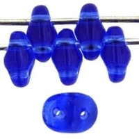 Image Seed Beads Czech SuperDuo 2 x 5mm sapphire transparent