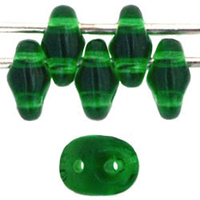 Image Seed Beads Czech SuperDuo 2 x 5mm green transparent