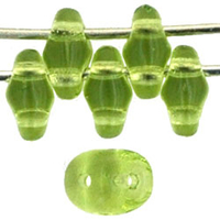 Image Seed Beads Czech SuperDuo 2 x 5mm olivine transparent