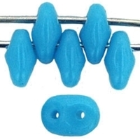 Image Seed Beads Czech SuperDuo 2 x 5mm blue turquoise opaque