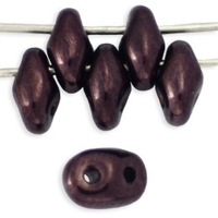 Image Seed Beads Czech SuperDuo 2 x 5mm metallic amethyst opaque luster
