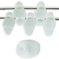 Image Seed Beads Czech SuperDuo 2 x 5mm crystal matte matte transparent