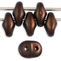 Image Seed Beads Czech SuperDuo 2 x 5mm dark bronze matte