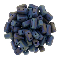 Image Seed Beads CzechMate Brick 3 x 6mm blue iris matte iridescent