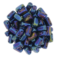 Image Seed Beads CzechMate Brick 3 x 6mm blue iris iridescent