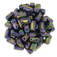 Image Seed Beads CzechMate Brick 3 x 6mm purple iris iridescent