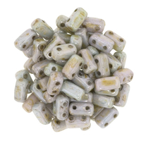 Image Seed Beads CzechMate Brick 3 x 6mm pale green ultra opaque luster