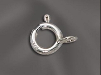 Image sterling silver 7mm springring with soldered ring clasp silver
