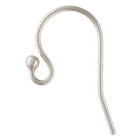 Image sterling silver shepherd hook with ball earwire silver