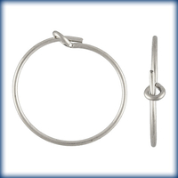 Image sterling silver 15mm add a bead earhoop silver