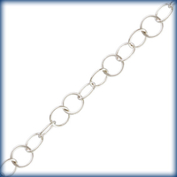 Image sterling silver round link cable Chain 5.25mm wide