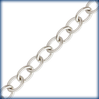 Image sterling silver oval link cable Chain 3.25mm wide