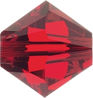 Image Swarovski Crystal Beads 3mm bicone 5328 light siam (light red) transparent
