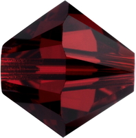 Image Swarovski Crystal Beads 3mm bicone 5328 siam (deep red) transparent