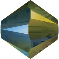 Image Swarovski Crystal Beads 4mm bicone 5328 crystal iridescent green transparent wit