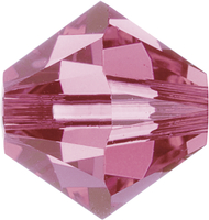Image Swarovski Crystal Beads 4mm bicone 5328 rose (pink) transparent