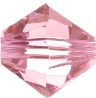 Image Swarovski Crystal Beads 4mm bicone 5328 light rose (light pink) transparent