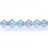 Image Swarovski Crystal Beads 4mm bicone 5328 light sapphire ab 2X (pale blue) transpa