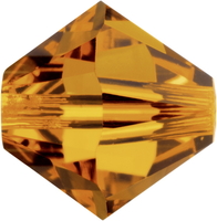 Image Swarovski Crystal Beads 4mm bicone 5328 topaz (gold) transparent