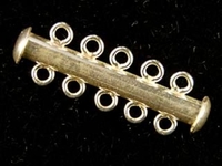 Image sterling silver 30 x 10mm slider with 5 loops clasp silver