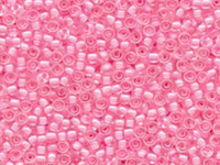 Image Seed Beads Miyuki Seed size 8 crystal w/pink color lined