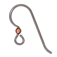 Image niobium shepherd hook earwire grey with 2mm copper bead