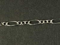 Image sterling silver triple long and short cable Chain 2.5mm wide