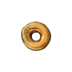 Image Metal Beads 4mm Kenyan flat gold finish lead free pewter