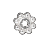 Image Metal Beads 6mm daisy spacer silver finish lead free pewter