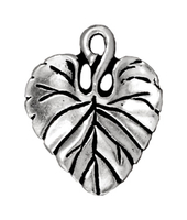 Image Metal Charms violet leaf antique silver 18 x 15mm