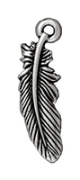 Image Metal Charms feather antique silver 23mm