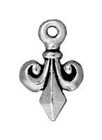 Image Metal Charms Fleur De Lis antique silver 9 x 14mm