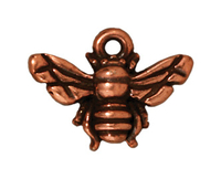 Image Metal Charms honeybee antique copper 16mm