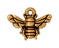 Image Metal Charms honeybee antique gold 16mm