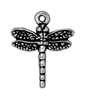 Image Metal Charms dragonfly antique silver 16 x 20mm
