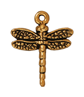 Image Metal Charms dragonfly antique gold 16 x 20mm